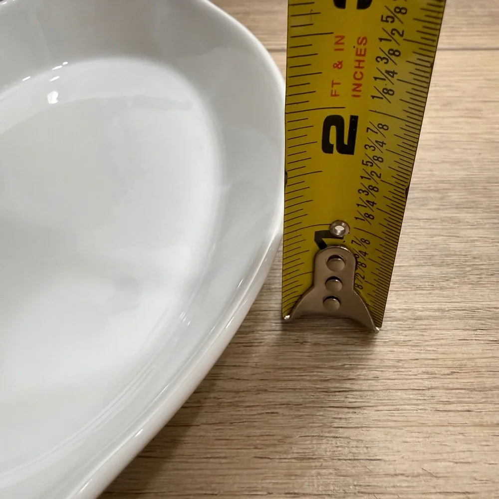 Pillivuyt France‎ White Porcelain Au Gratin Oval Eared Bakers 8oz Set 2 24 03 23